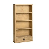 Seconique Corona 1 Drawer DVD Rack - Distressed Waxed Pine