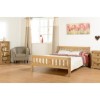 Rustic Pine Double Bed Frame with Footboard - Rio - Seconique