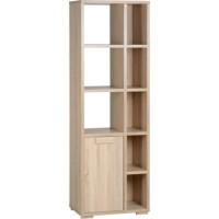 Oak Shelving Unit with Open and Closed Storage - Seconique Cambourne