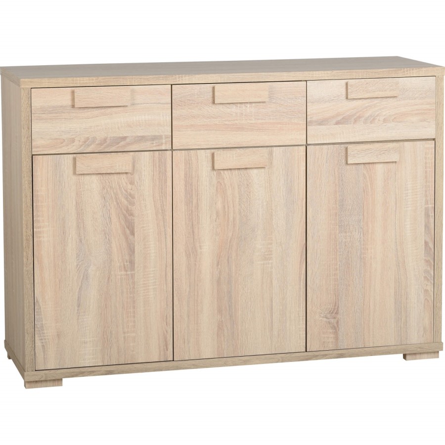 GRADE A2 - Seconique Cambourne 3 Door 3 Drawer Sideboardin Sonama Oak