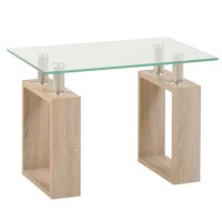Seconique Milan Lamp Table in Sonoma Oak Effect and Glass