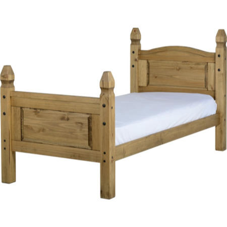 Rustic Pine Single Bed Frame - Corona - Seconique