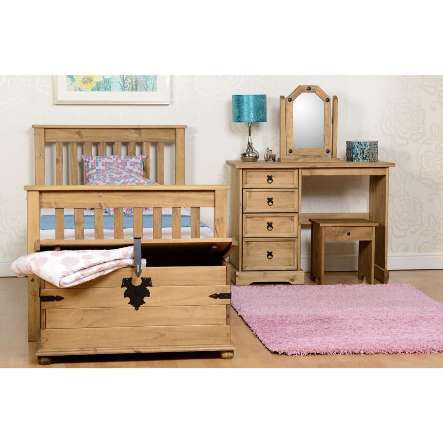 Seconique Monaco Single Bed Frame in Distressed Waxed Pine