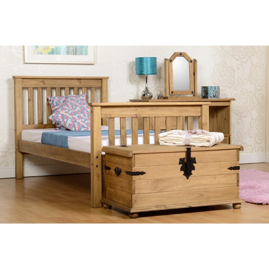 Seconique Monaco Single Bed Frame in Distressed Waxed Pine