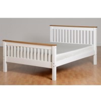 Seconique Monaco Double Bed in White and Pine