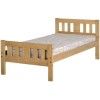 Rustic Pine Single Bed Frame with Footboard - Rio - Seconique