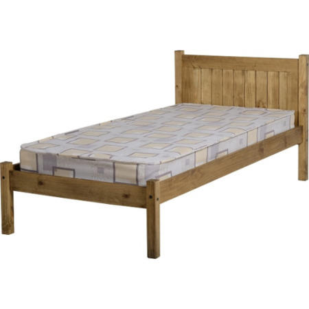 GRADE A2 - Seconique Maya 3' Bed - Distressed Waxed Pine