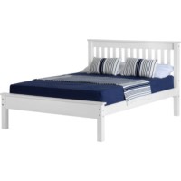 GRADE A1 - Seconique Monaco King Size Bed Frame in White with Low Foot End
