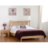 Seconique Stratford Double Bed with  Low Foot End in Solid Oak