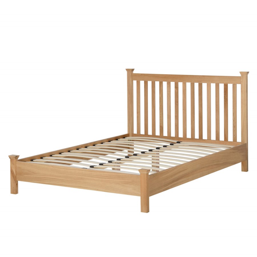Seconique Stratford Double Bed with  Low Foot End in Solid Oak