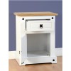 Corona White Painted Pine Bedside Cabinet with Drawer - Seconique