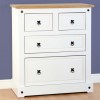 Seconique Corona White 2+2 Drawer Chest of Drawers