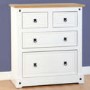 Seconique Corona White 2+2 Drawer Chest of Drawers