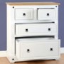 Seconique Corona White 2+2 Drawer Chest of Drawers