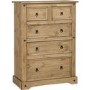 Corona Pine Chest of 5 Drawers - Seconique