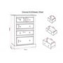 Corona Pine Chest of 5 Drawers - Seconique