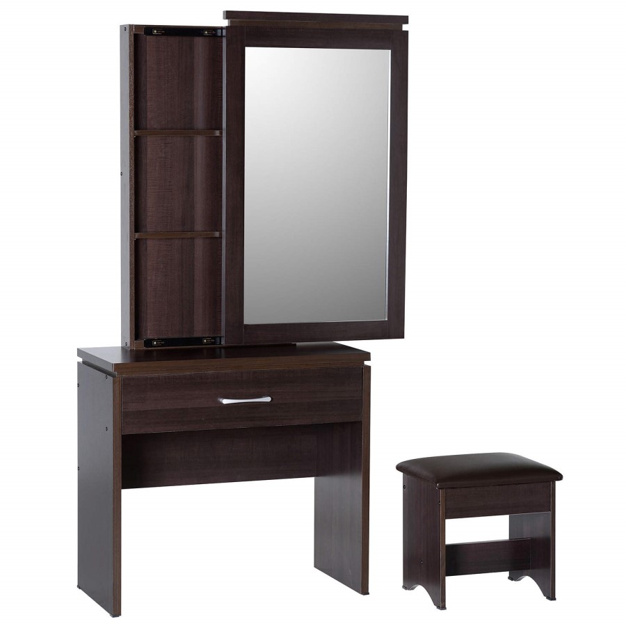 Seconique Charles Dressing Table Set in Walnut Effect