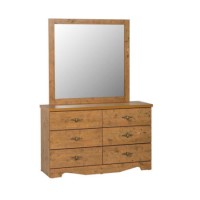 Seconique Cairo 6 Drawer Dressing Table Set - Dark Kennedy Pine Effect Veneer