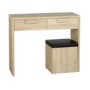 GRADE A2 - Seconique Cambourne 2 Drawer Dressing Table Set - Sonoma Oak Effect Veneer/Black PVC