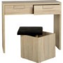 GRADE A2 - Seconique Cambourne 2 Drawer Dressing Table Set - Sonoma Oak Effect Veneer/Black PVC