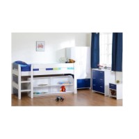 Seconique Lollipop Mid Sleeper Bedroom Set - White/Blue