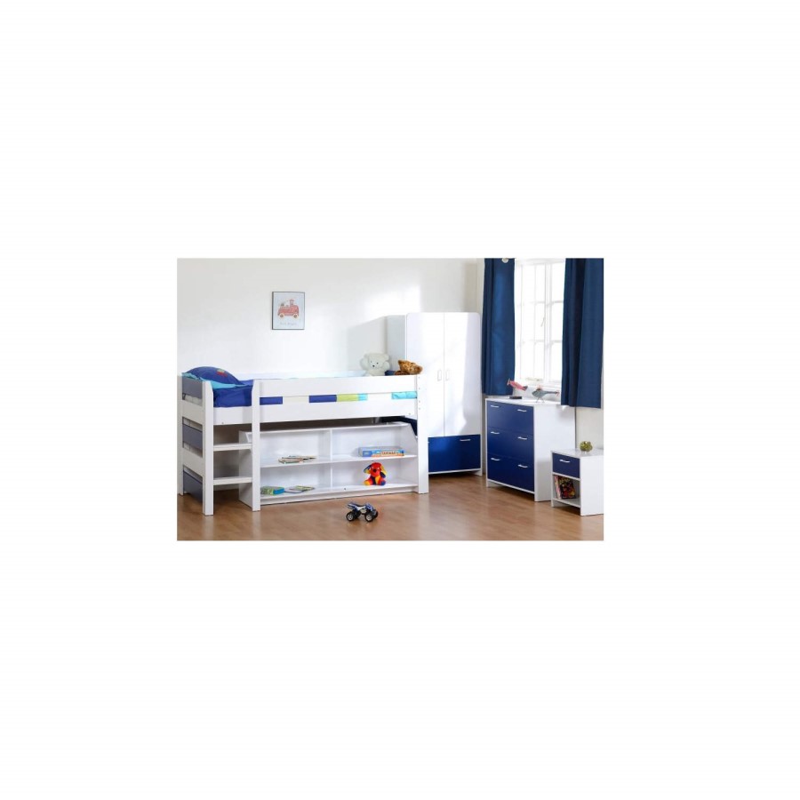 Seconique Lollipop Mid Sleeper Bedroom Set - White/Blue