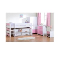Seconique Lollipop Mid Sleeper Bedroom Set - White/Pink