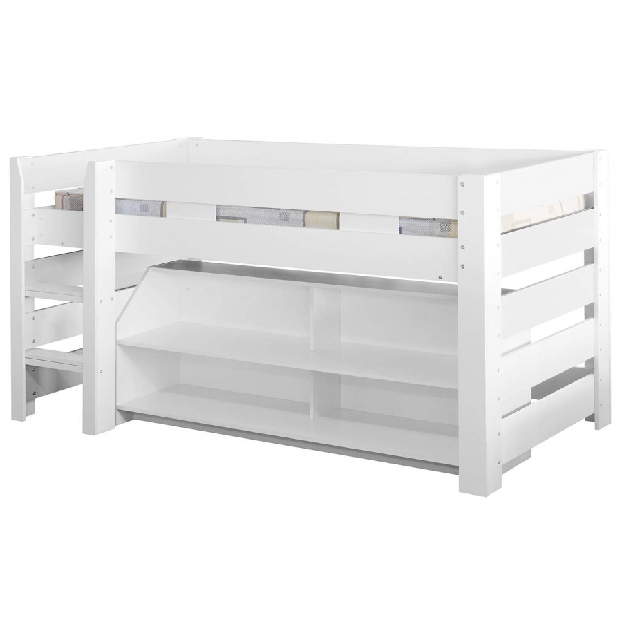 GRADE A1 - Seconique Lollipop Mid Sleeper Bed in White 