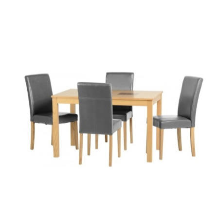 Seconique Wexford 47" Dining Table - Oak Veneer/Walnut Inlay