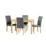 Seconique Wexford 47" Dining Table - Oak Veneer/Walnut Inlay