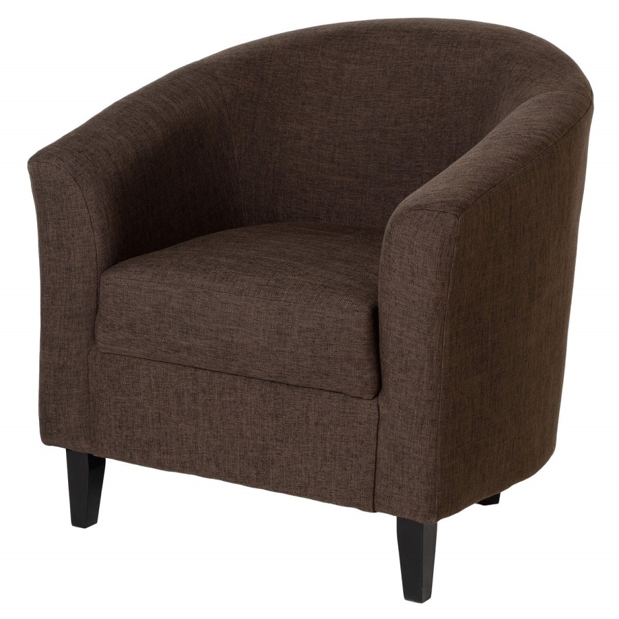Seconique Tempo Tub Chair in Dark Brown Fabric