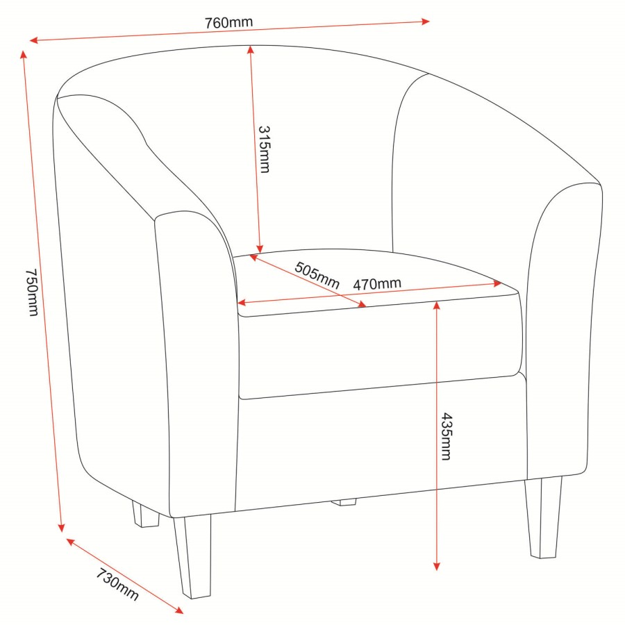 Seconique Tempo Tub Chair in Dark Brown Fabric