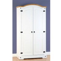GRADE A2 - Seconique Corona White 2 Door Wardrobe