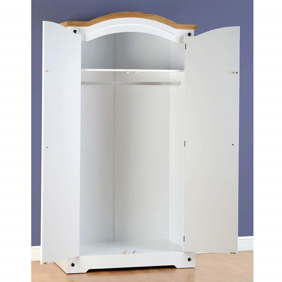GRADE A2 - Seconique Corona White 2 Door Wardrobe