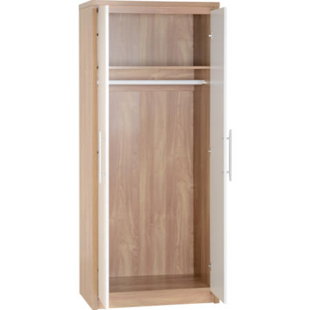 Seconique WHW114LOW WHW114LOW Seconique Secille 2 Door Wardrobe in Oak/White