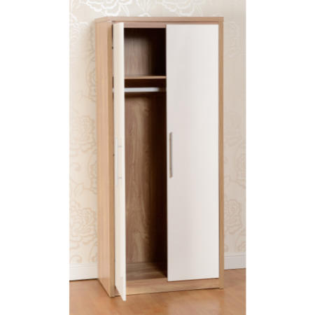 Seconique WHW114LOW WHW114LOW Seconique Secille 2 Door Wardrobe in Oak/White
