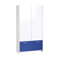Seconique Lollipop 2 Door 1 Drawer Wardrobe - White/Blue