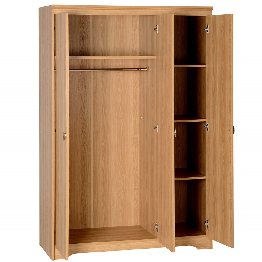 Seconique Regent 3 Door Wardrobe in Teak