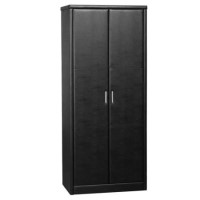 Seconique Prado 2 Door Wardrobe in Black Faux Leather