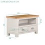 GRADE A1 - Willow 2 Drawer TV Unit in Cream and Light Oak