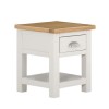 Small Side Table in Cream with Oak Top - Willow
