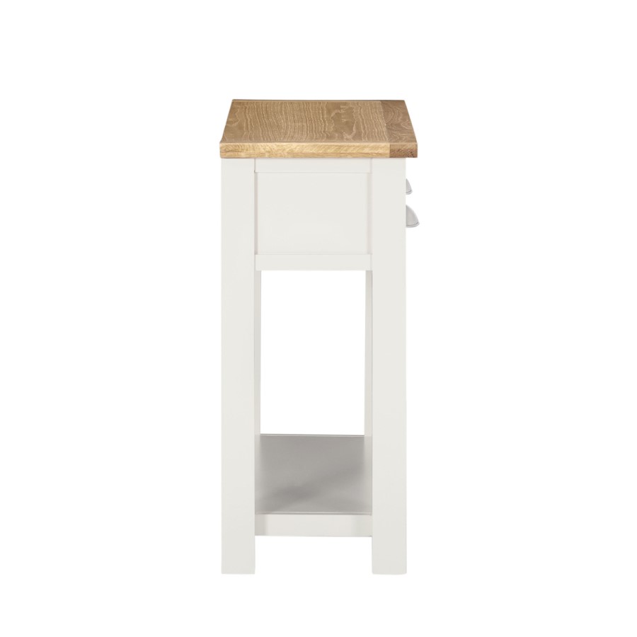 Slim Console Table in Cream & Oak with Drawers - Willow