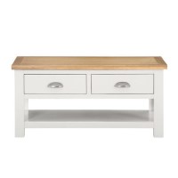 Willow Coffee Table in Painted Two Tone Cream & Oak with Storage