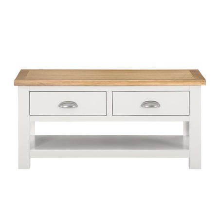 Willow Coffee Table in Painted Two Tone Cream & Oak with Storage ...