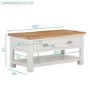 Willow Coffee Table in Painted Two Tone Cream & Oak with Storage