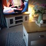 Willow Coffee Table in Painted Two Tone Cream & Oak with Storage