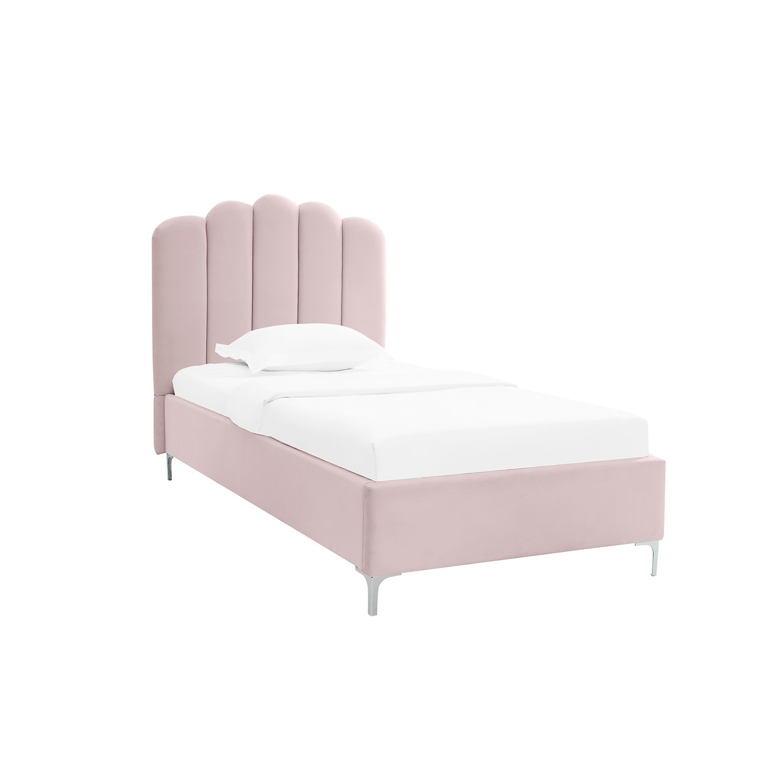 Photo of Lpd pink velvet single bed - willow