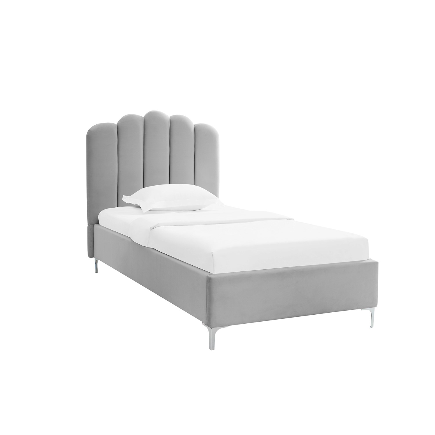 Photo of Lpd silver velvet single bed - willow