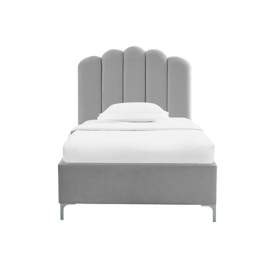LPD Silver Velvet Single Bed - Willow