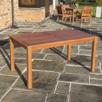 Wooden Garden Table with Parasol Hole - Rowlinson